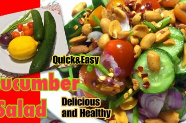 Healthy Cucumber Salad|Refreshing Cucumber and Tomato Salad|Quick & Easy|English Cucumber