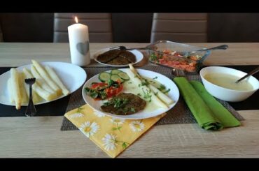 German Special Food | Spargel with soup | Beef steak | Healthy salad | Germany | Malayalam