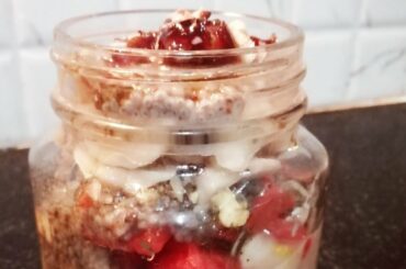 Fruit n nut sabja salad with coconut milk |Fast break recipe |Healthy salad