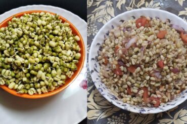 How To Make Sprouted Moong Salad Recipe | Moong Sprouts Salad  | Sprouts Salad Chilli Sprouts Salad
