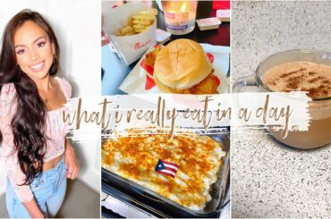 what i REALLY eat in a day! | Pumpkin Spice Latte recipe, Healthy Puerto Rican cuisine & More| Vlog