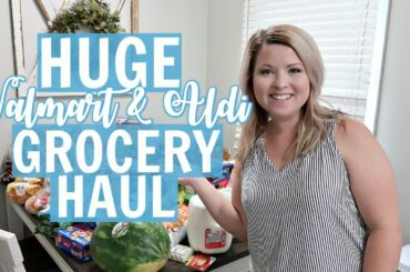 HUGE WALMART & ALDI GROCERY HAUL FOR 2 WEEKS | MEAL PLAN