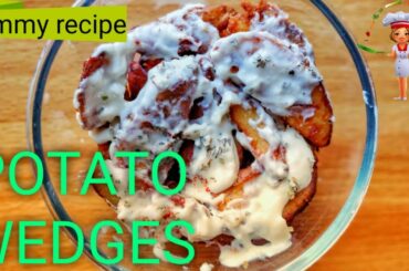 Crispy Potato wedges with creamy sauce | without maida | Healthy snack recipe |