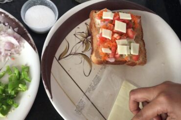 Veg Cheese Sandwich  #Easy & #Healthy #Breakfast for bachelors and home makers.