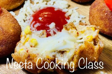 Corn Cheese Pops | Cheese Corn Pops | Cheese Balls | Quick Easy Snack #NeetaCookingClass 10mins