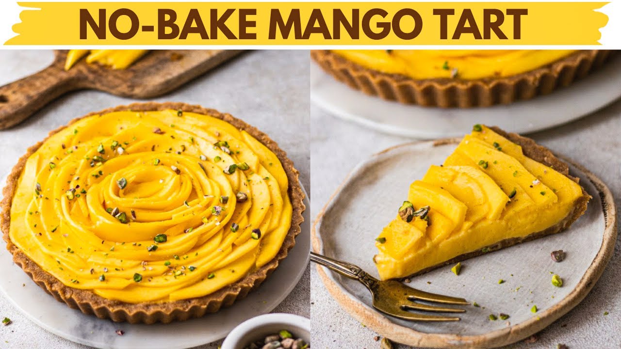 NO-BAKE MANGO CUSTARD TART| Eggless, No-Oven Mango Tart Recipe | Simple Summer Mango Dessert Ideas NO-BAKE MANGO CUSTARD TART| Eggless, No-Oven Mango Tart Recipe | Simple Summer Mango Dessert Ideas
