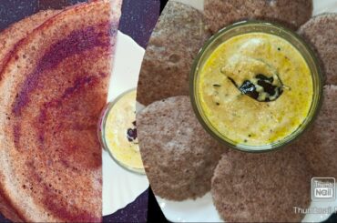 Healthy breakfast recipes|| one batter 2 types of breakfast||Soft ragi idli & crispy ragi dosa