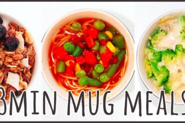 3Min Healthy Food Recipes, Granola, Noodles, Risotto Recipe for Vegetarian or Vegan, Mug Meal / 3HF