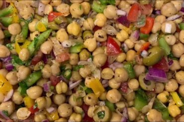 Chick Peas salad recipe | 5 minutes easy dish | Vegan Healthy Salad | chick peas with lemon, pepper