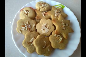 Healthy atta or whole wheat cookies recipe in kadhai or pressure cooker