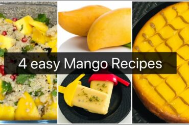 4 Easy Mango Recipes | Mango Cake | Mango Daliya Salad | Mango Icecream and Shake | Aarum Kitchen