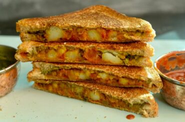 Quick Pav Bhaji Sandwich Recipe  | Easy Breakfast Sandwich Recipe | Pav Bhaji Recipe