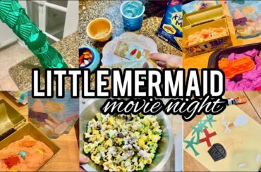 LITTLE MERMAID MOVIE NIGHT | Disney Movie Night Crafts, Snack Ideas