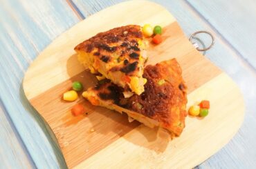 #hotdog Vegetable & Hotdog Pancake (Super Healthy & Easy Breakfast Idea)