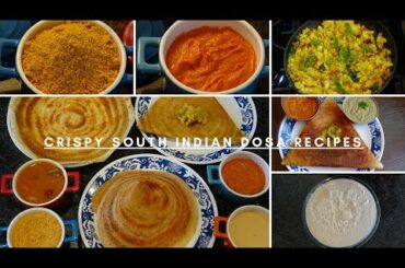 Tasty South Indian dosa recipes| Masala dosa | Karam dosa | Podi dosa recipe| homemade Dosa batter