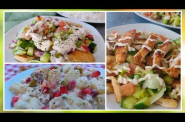 3 EASY HEALTHY SALADS | Fattoush salad with homemade Tahini | Russian salad | Chicken salad