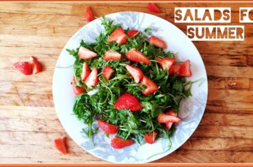 Sweet and refreshing strawberry rocket salad with homemade balsamic glaze | Salads for summer