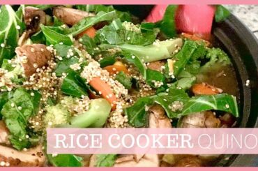 5 MIN PREP RICE COOKER QUINOA | LAZY HEALTHY VEGAN DINNER RECIPE