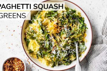 ROASTED SPAGHETTI SQUASH WITH COLLARD GREENS | easy, healthy dinner idea