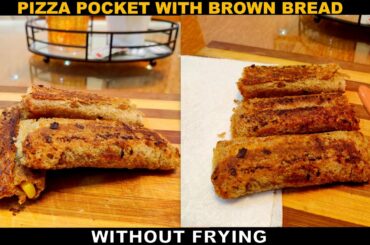 Healthy Pizza Pocket With Brown Bread Without Frying | Mc Puff Style