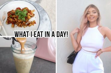WHAT I EAT IN A DAY *quarantine edition* | Healthy meal ideas & shop with me! | Naomi Victoria ad