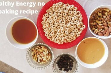 Healthy energy bars|easy 7 ingredients no bake recipe|cheerios oats snack bars by lil chef Ketana