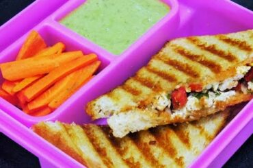Grilled Paneer Sandwich Recipe | Kids lunchbox idea by madhurasRecipe |