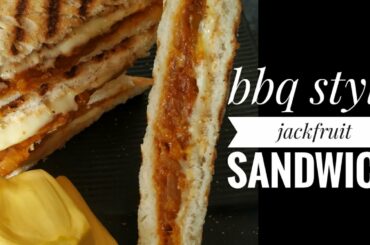 Barbecue style cheesy jackfruit grilled sandwich