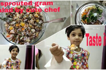 Sprouted Gram Salad at Mom ki Pathshala/Healthy salad by cute chef/food without fire/recipe for kids