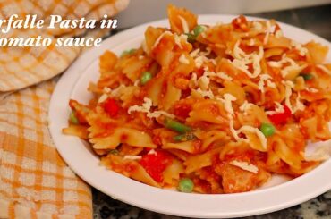 Lunch Ideas For Lazy Days || Farfalle Pasta In Red Sauce