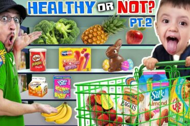 SHAWN goes GROCERY SHOPPING AGAIN!  Healthy Food or Not Vision PART 2 (FUNnel Fam Vlog)