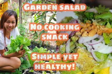 GARDEN SALAD || NO COOKING HEALTHY SNACK || QUARANTINE ADVENTURE #17 || Sun with Su