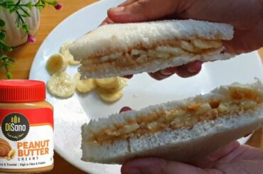 How to Make Peanut Butter Banana Sandwich | Easy Healthy Breakfast | Pre Post Workout Meal