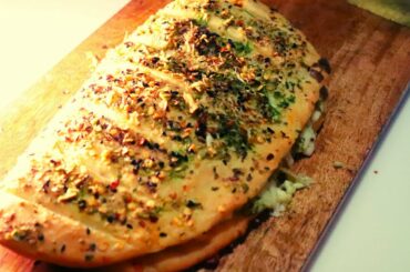 GARLIC CHEESE BREAD WITH AND WITH OUT OVEN~DOMINOS GARLIC CHEESE BREAD AT HOME ~ #GARLICBREAD