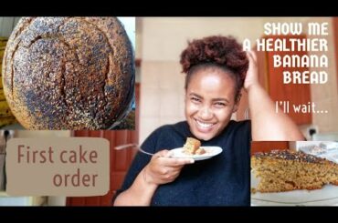 Healthy banana bread/cake recipe/First cake order prep/Baking with honey/sugar free