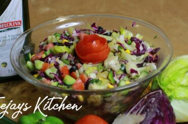 Healthy Fresh Salad and Dressing | How To Make Salad Dressing | Recipe by Teejays Kitchen (2020)