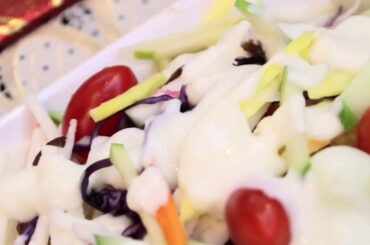 Make healthy salad with home made sour cream