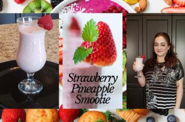 Beat the heat with this Refreshing Healthy Strawberry Pineapple Smoothie | healthy breakfast ideas