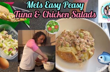 Mels Easy Peasy Tuna & Chicken Salads. Easy packed lunch prep for work. Sandwich Wrap Jacket Potatoe