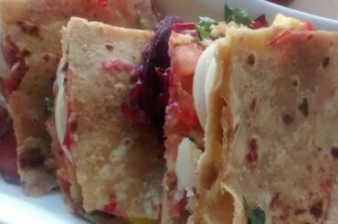 Bombay Chappathi Sandwich - Quick recipe with leftover Chappathi