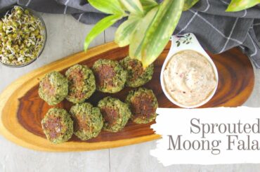 SPROUTED MOONG FALAFEL WITH HUNG CURD DIP/HEALTHY RECIPES/ HIGH PROTEIN SNACK/Oh,Cheat Day!
