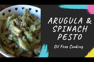 HEALTHY ARUGULA & SPINACH PESTO | LOW CALORIE VEGAN PESTO