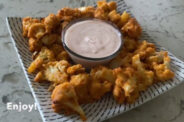 Spicy Buffalo Baked Cauliflower Bites| Vegetarian Buffalo Bites | Healthy Recipe | Baked Cauliflower