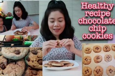 ALMOND CHOCOLATE CHIPS COOKIES | HEALTHY RECIPE | Rain Shin