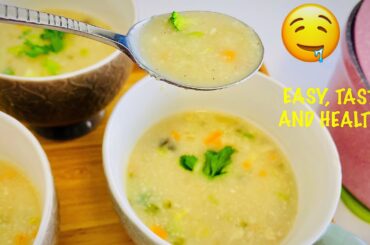 Celery and Oat Soup -  Easy to Make Healthy Recipe in 15 mins
