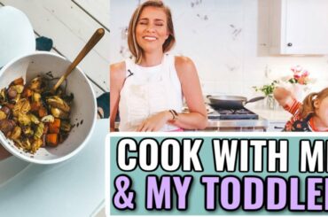 Cook with Me & My Toddler! Healthy Veggie Bowls & Naan Bread
