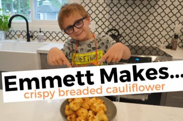 Crispy Panko Breaded Cauliflower//Healthy Snack Recipe//Cute Kid Chef