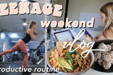 Typical Saturday VLOG | New Gym Routine + Healthy Recipes | BTS of a busy teenage youtuber*