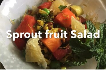 Sprouts Fruit Salad recipe (Healthy Salad) by Kavita the chef (With English subtitles)