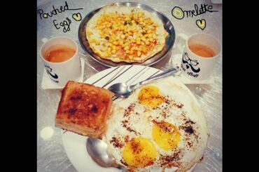 POUCHED EGGS OR OMELETTE..5 minutes me super yummy Breakfast..Healthy breakfast for morning start :)